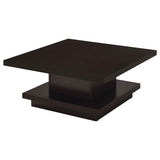 Reston Square Engineered Wood Coffee Table with Casters Cappuccino | King | Brown | Cappuccino | 705168