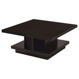 Reston Square Engineered Wood Coffee Table with Casters Cappuccino | King | Brown | Cappuccino | 705168