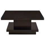 Reston Square Engineered Wood Coffee Table with Casters Cappuccino | King | Brown | Cappuccino | 705168