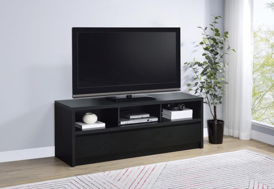 Rutland 59-inch 3-drawer TV Stand Media Console Black | Black | 705802
