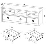 Rutland 59-inch 3-drawer TV Stand Media Console Black | Black | 705802