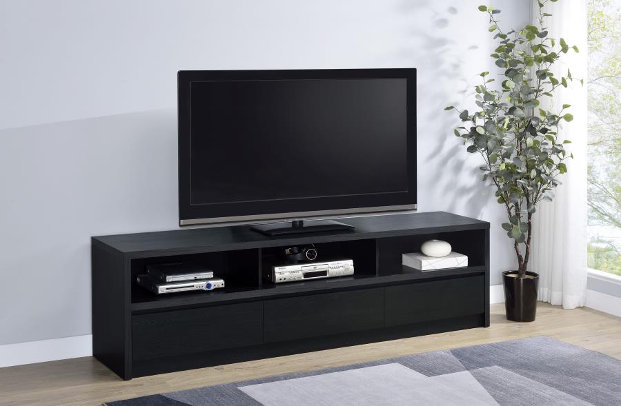 Rutland 78-inch 3-drawer TV Stand Media Console Black | Black | 705803