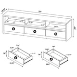 Rutland 78-inch 3-drawer TV Stand Media Console Black | Black | 705803