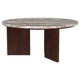 Jenna 2-piece Round Marble Top Coffee Table Set Brown | King | Brown | 706168-S2