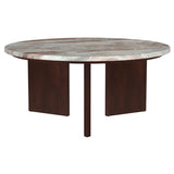 Jenna 2-piece Round Marble Top Coffee Table Set Brown | King | Brown | 706168-S2