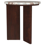 Jenna 3-piece Round Marble Top Coffee Table Set Brown | White | Brown | 706168-S3