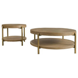 Arini 2-piece Round Coffee and End Table Set Sand Wash | Beige | Sand Wash | 706188-S2