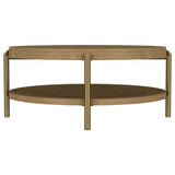 Arini Round Coffee Table With Storage Shelf Sand Wash | Beige | Sand Wash | 706188