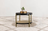 Arini Round End Side Table With Storage Shelf Black | Multi | Black | 706197