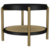 Arini Round End Side Table With Storage Shelf Black | Multi | Black | 706197