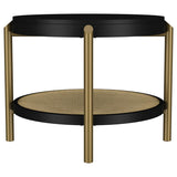 Arini Round End Side Table With Storage Shelf Black | Multi | Black | 706197