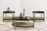 Arini 3-piece Round Coffee and End Table Set Black | Multi | Black | 706198-S3