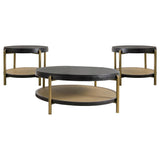 Arini 3-piece Round Coffee and End Table Set Black | Multi | Black | 706198-S3