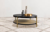 Arini Round Coffee Table With Storage Shelf Black | Multi | Black | 706198