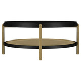 Arini Round Coffee Table With Storage Shelf Black | Multi | Black | 706198
