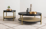 Arini Round Coffee Table With Storage Shelf Black | Multi | Black | 706198