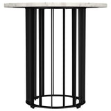 Haven Round Genuine White Marble Top End Side Table Black | White | Black | 706207