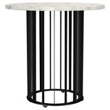 Haven 3-piece Round Marble Coffee and End Table Set Black | Black | 706208-S3