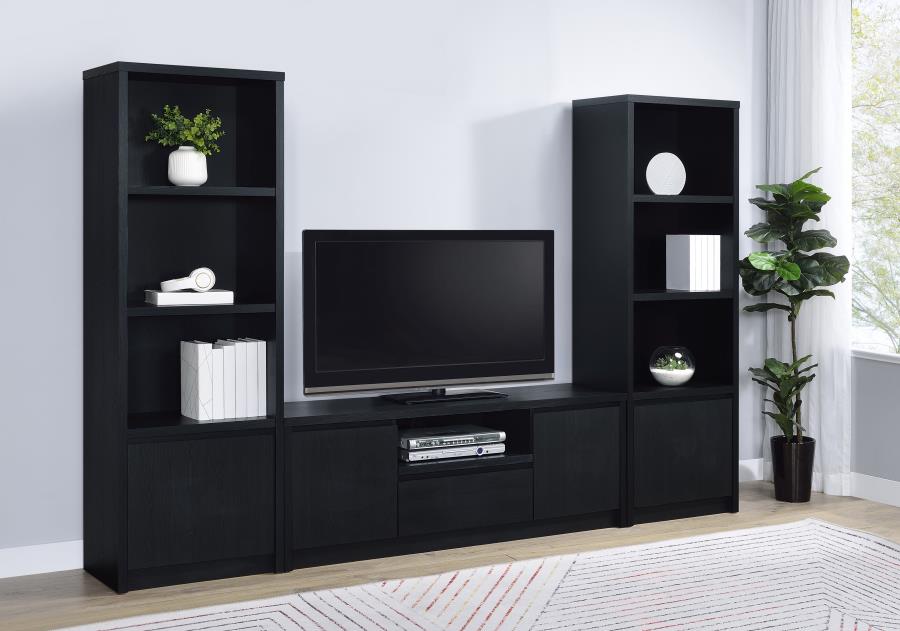 Winfield 3-piece Entertainment Center 60-inch TV Stand Black | Black | 706222-SET