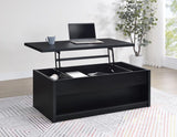 Knapp Lift Top Cocktail Coffee Table with Dual Drawers Black | King | Black | 706228