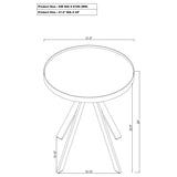 Briggs Round Marble Printed Glass Top End Side Table White | White | 706257