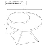 Briggs Round Marble Printed Glass Top Coffee Table White | White | 706258