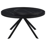 Briggs Round Marble Printed Glass Top Coffee Table Black | Black | 706268