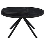 Briggs Round Marble Printed Glass Top Coffee Table Black | Black | 706268
