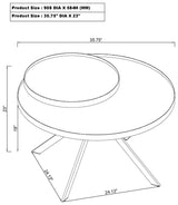 Briggs Round Marble Printed Glass Top Coffee Table Black | Black | 706268