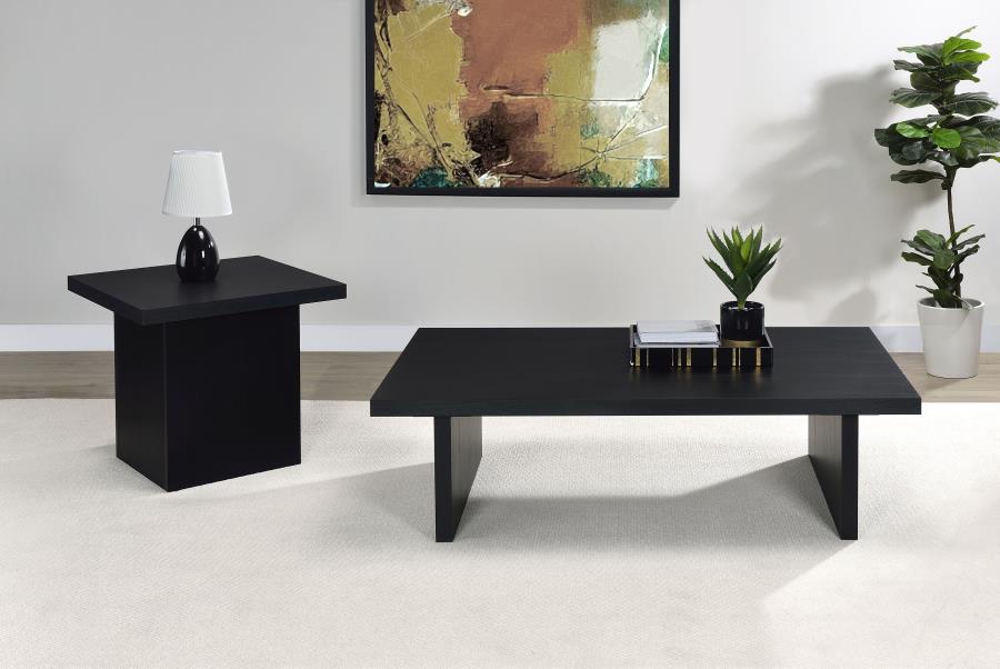Max 2-piece Rectangular Coffee and End Table Set Black | King | Black | 706278-S2