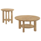 Ottowa 2-piece Round Wood Coffee Table Set Light Oak | Brown | Light Oak | 706298-S2