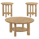 Ottowa 3-piece Round Wood Coffee Table Set Light Oak | Brown | Light Oak | 706298-S3
