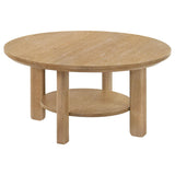 Ottowa 36-inch Round Wood Cocktail Coffee Table Light Oak | Beige | Light Oak | 706298