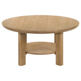 Ottowa 36-inch Round Wood Cocktail Coffee Table Light Oak | Beige | Light Oak | 706298