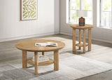 Ottowa 36-inch Round Wood Cocktail Coffee Table Light Oak | Beige | Light Oak | 706298