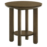 Ottowa 22-Inch Round Wood Side End Table with Shelf Brown | Full | Brown | 706307