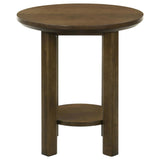 Ottowa 22-Inch Round Wood Side End Table with Shelf Brown | Full | Brown | 706307
