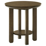 Ottowa 22-Inch Round Wood Side End Table with Shelf Brown | Full | Brown | 706307