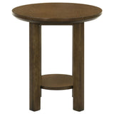 Ottowa 22-Inch Round Wood Side End Table with Shelf Brown | Full | Brown | 706307