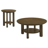 Ottowa 2-piece Round Wood Coffee Table Set Brown | Brown | 706308-S2