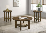 Ottowa 3-piece Round Wood Coffee Table Set Brown | Brown | 706308-S3