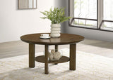 Ottowa 35-inch Round Wood Cocktail Coffee Table Brown | Brown | 706308