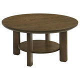 Ottowa 35-inch Round Wood Cocktail Coffee Table Brown | Brown | 706308
