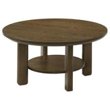 Ottowa 35-inch Round Wood Cocktail Coffee Table Brown | Brown | 706308