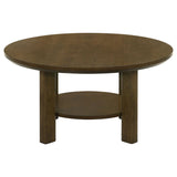 Ottowa 35-inch Round Wood Cocktail Coffee Table Brown | Brown | 706308