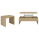 Canoga 2-piece Lift Top Cocktail Coffee Table Set Light Oak | Beige | Light Oak | 706348-S2