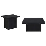 Devar 2-piece Square Cocktail Coffee End Table Set Black | Black | 706408-S2