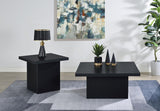 Devar 2-piece Square Cocktail Coffee End Table Set Black | Black | 706408-S2