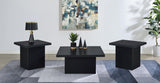 Devar 2-piece Square Cocktail Coffee End Table Set Black