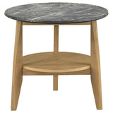 Bradley Round SmartTop End Side Table Grey and Natural | Grey | Grey / Natural | 706447